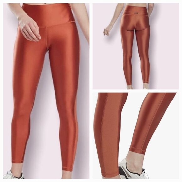 ☔️🔺️Reebok Core 10 Bronze Metallic High Waist Athletic Pants Small - Picture 3 of 10